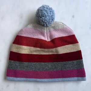 Old‎ Navy 100% Lambswool Vintage Y2K Striped Pom Pom Hat